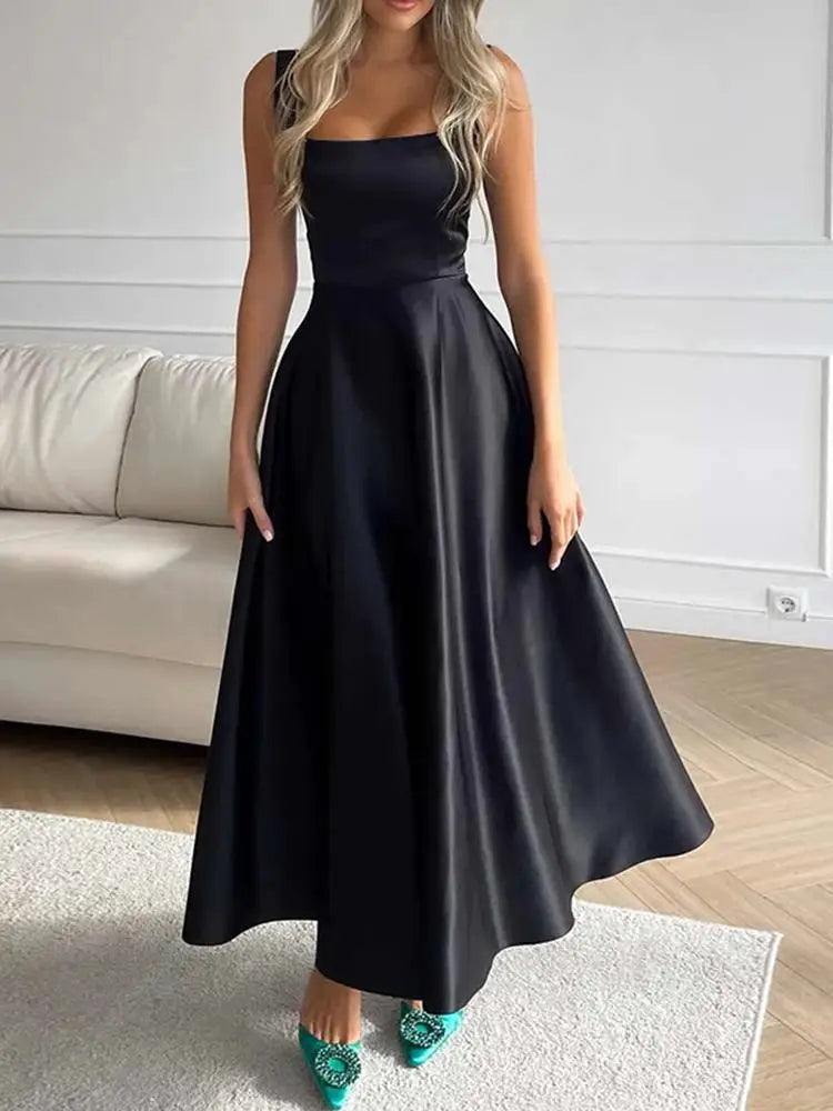 Magdalena - Robe longue moderne sans manches taille haute pour femme