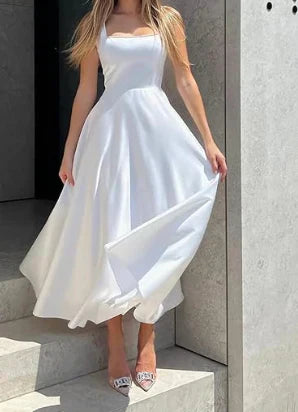 Magdalena - Robe longue moderne sans manches taille haute pour femme